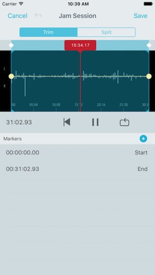 shureplus edit recording screen