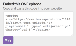buzzsprout embed single episode