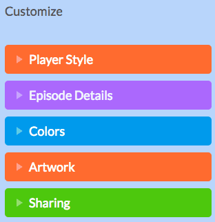 buzzsprout customize player options