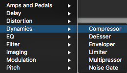 garageband compressor selection