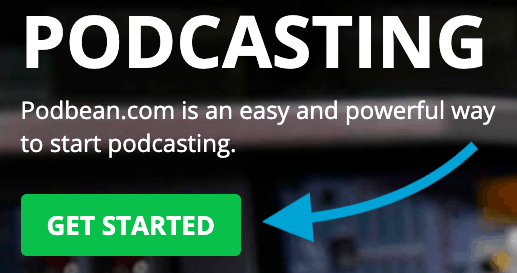 Podbean coupon get started button