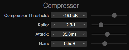 podcast compression setting in garageband