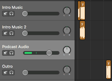 Podcast template in GarageBand