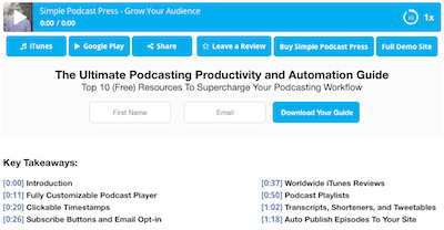 Simple Podcast Press example