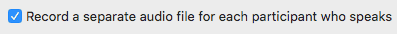 Zoom record separate audio checkbox