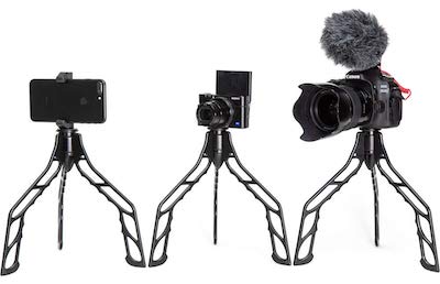 SwitchPod tripod with 3 different cameras