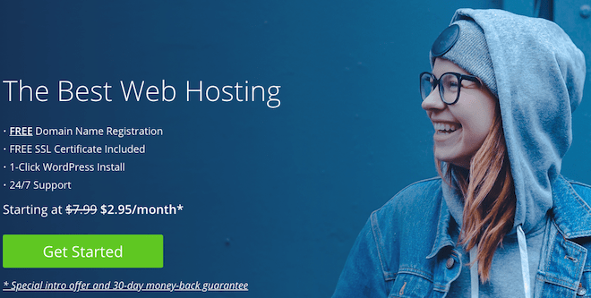 Bluehost Get Started .95/month