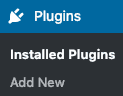 WordPress plugins menu