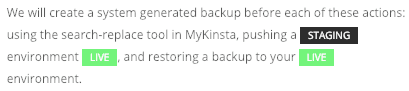 MyKinsta System Generated Backup Tooltip