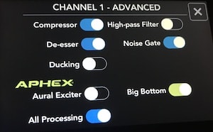 Rodecaster Pro channel 1 advanced