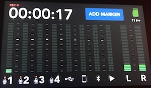 Rodecaster Pro recording screen closeup