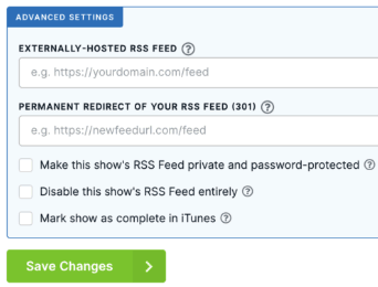 Transistor private podcast settings