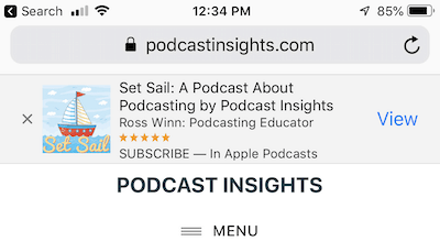 Apple Smart Banner (Set Sail Podcast)