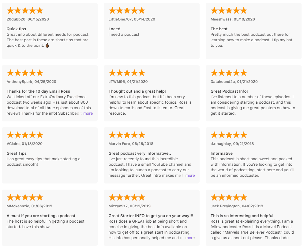 Apple Podcast reviews for the Podcasting Simplified podcast